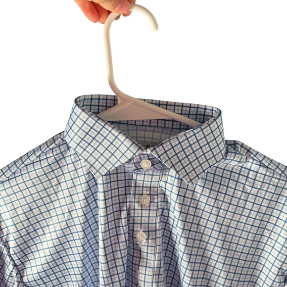 Collars & Co Semi-Spread Collar Polo in Blue Tattersall Men's Size Small NWT! - Picture 6 of 7